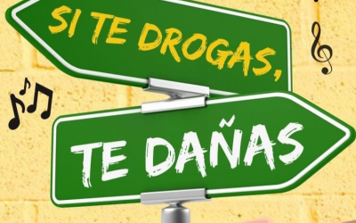 Alumnos de #Secundaria tomaron parte de acciones de sensibilización en materia de prevención de adicciones en el marco de la campaña “Si te drogas, te dañas”.