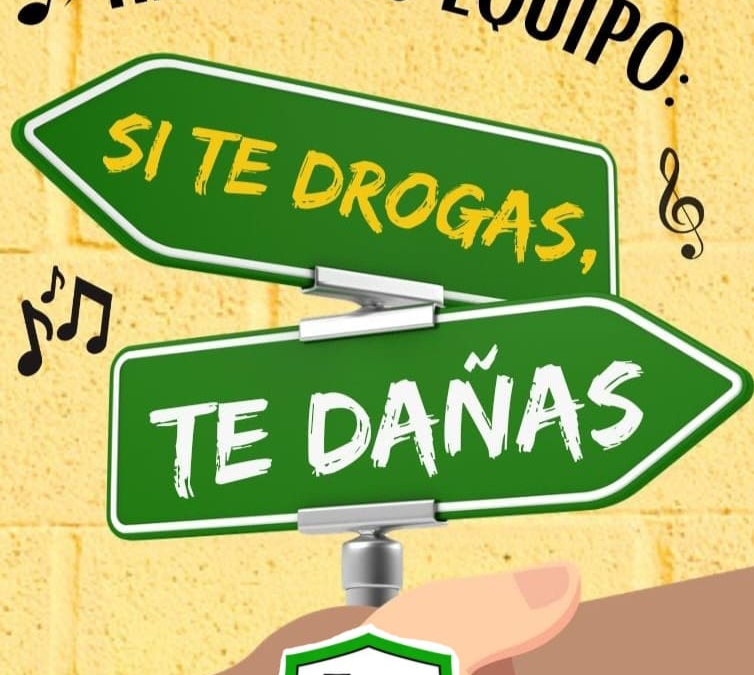 Alumnos de #Secundaria tomaron parte de acciones de sensibilización en materia de prevención de adicciones en el marco de la campaña “Si te drogas, te dañas”.